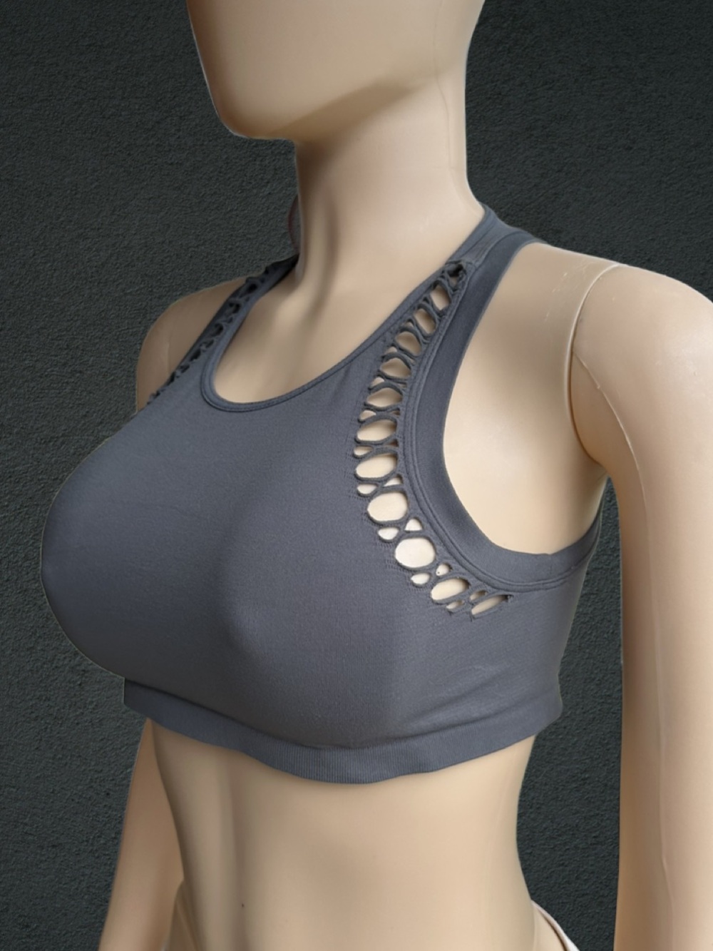 BKE Army Green Cutout Stretch Sports Bralette women’s